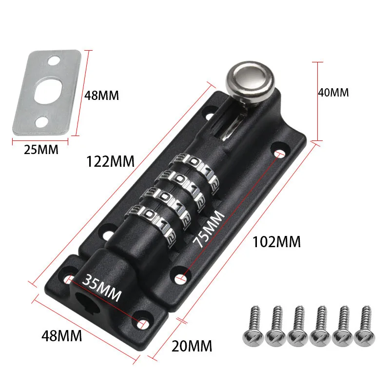 Защелка с кодом из цинкового сплава для безопасности детей, усиленный замок, 3 дюйма, противоугонная Защитная дверная пряжка