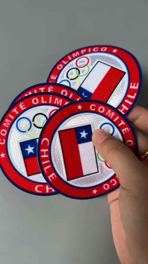 Wholesale Custom Heat Transfer Printing 3d Colorful Sport Club Logo Flocking Patches For Sportswear