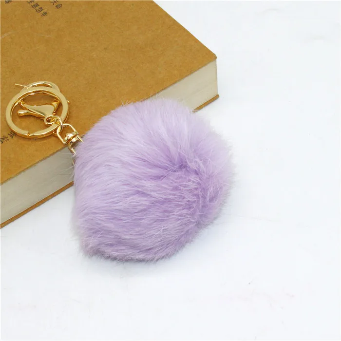wholesale customized color rabbit fur ball key chain