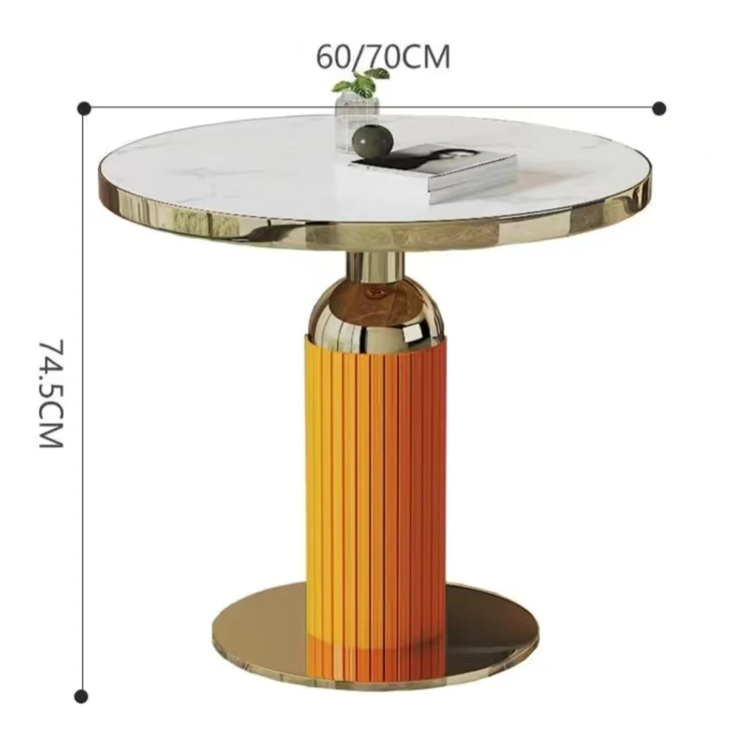 Natural Stone Luxury Furniture Set Round Table  Antique Gold Marbleg room