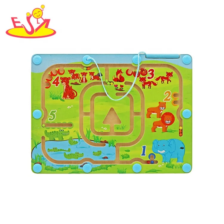 Early Learning Number Maze Board Game Wooden Calculation Math Toy For Kids W11H108