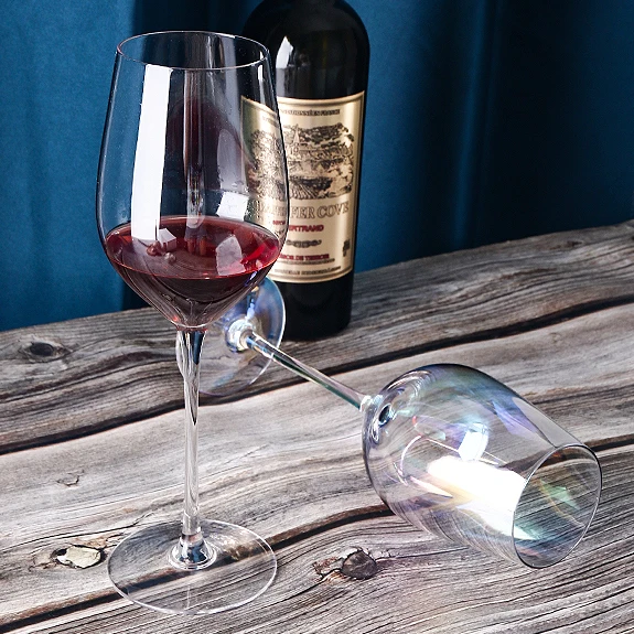 2023  Fancy Hand-blown Crystal Red wine glass set Clear or coloured Crystal Wine Glasses Universal Red Wine Glass