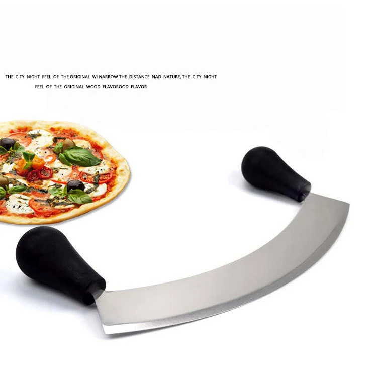 Wholesale stainless steel single blade cutter half-moon knife cheese knife