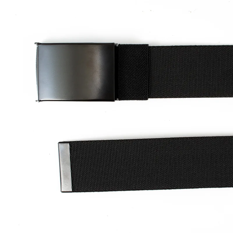 Outdoor Zinc Alloy Metal Box Buckle Durable Adjustable Stretch Belts Waist Woven Cotton Nylon Custom Canvas Fabric Belt for Men