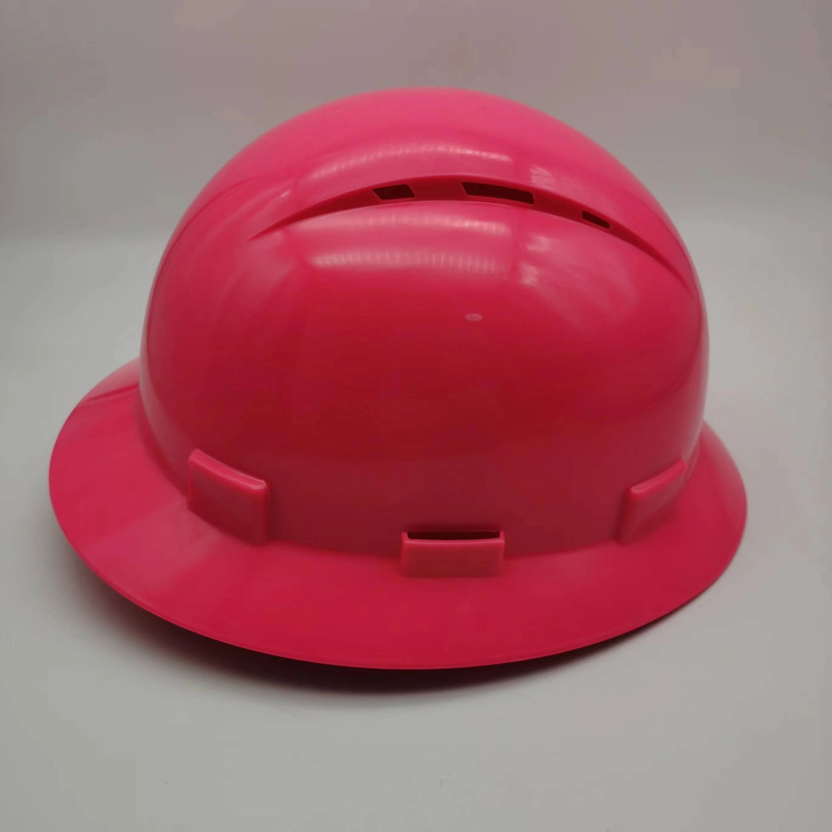 Pink industrial work construction women safety helmet full brim vented pe hard hat with ansi