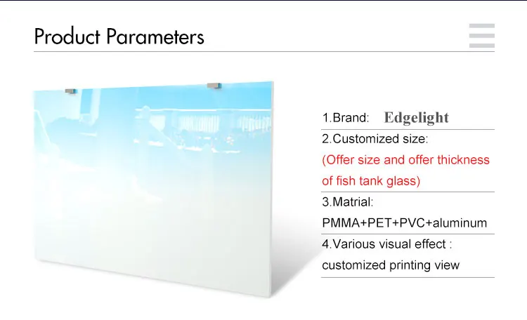 Customized RGB Color  Backlight Acrylic Pmma Led Panel with APP