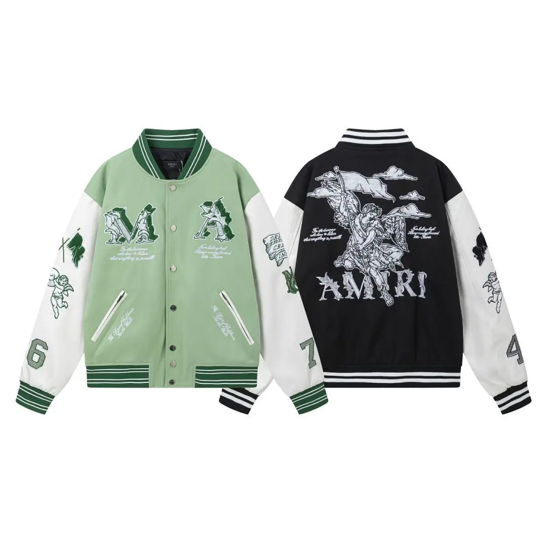 High quality wholesale DESIGNERS Famous brand luxury unisex jacket baseball uniforms Cartoon embroidered loose jacket men