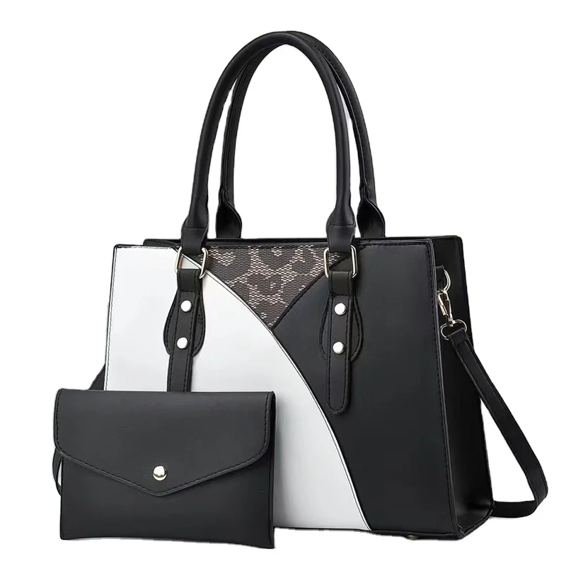 2024 New Two Piece Set Versatile Fashion Splicing Retro Simple Elegant And Elegant Handbags Ladies Bags