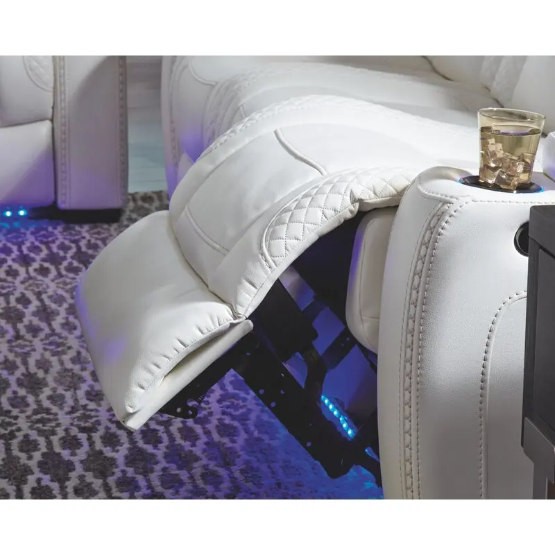 Factory direct white leather 4 3 2 1  cinema Home Theater Sofa With Cup Holders,Computer table,Storage arm