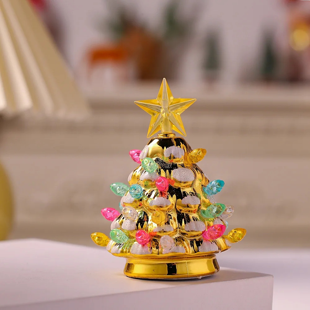 Creative Christmas Decorations Mini Christmas Tree With Led Lights Tabletop Decorations Scene Layout Christmas Gifts