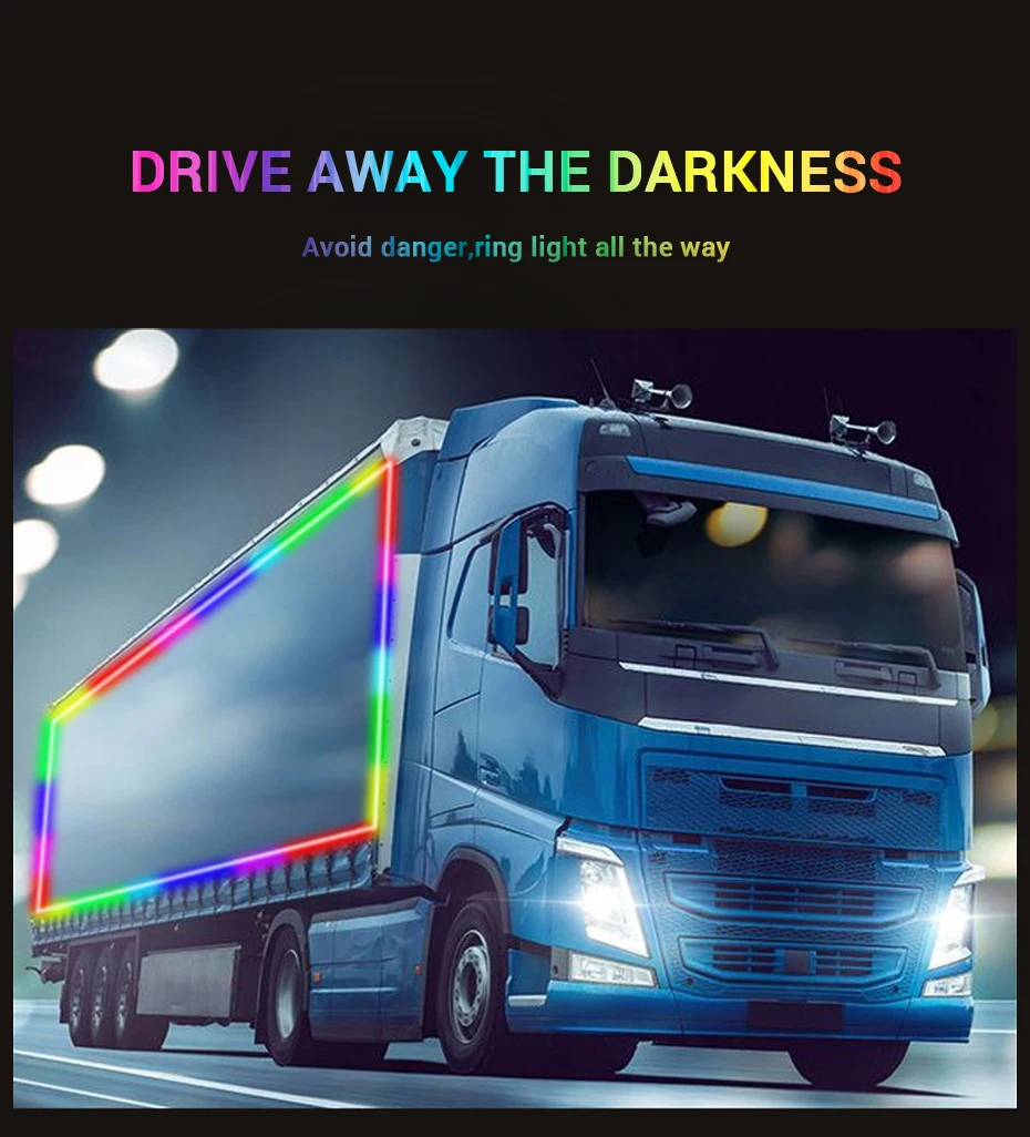 KEEN 24V Strobe Horse Race Dream Color Decorative Flexible led Strip for Truck Van Bus Accessories Underglow Atmosphere Lamp