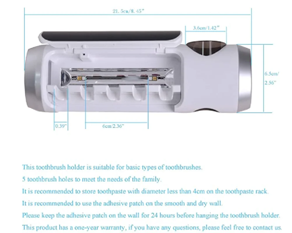 uv toothbrush holder portable led  sterilized toothbrush case toothbrush