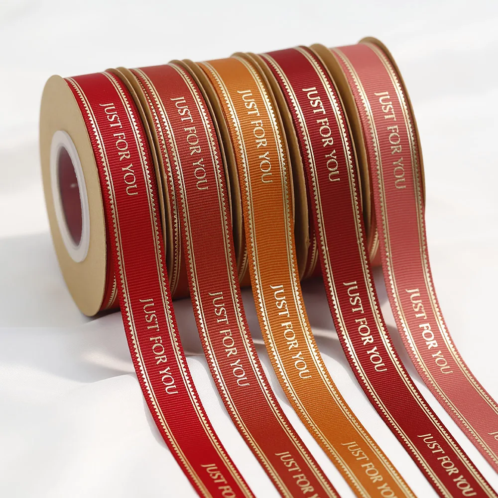 Customized 3D Logo Printed Satin Ribbon Fabric Grosgrain Ribbon for Custom Gifts with Personalized Logos