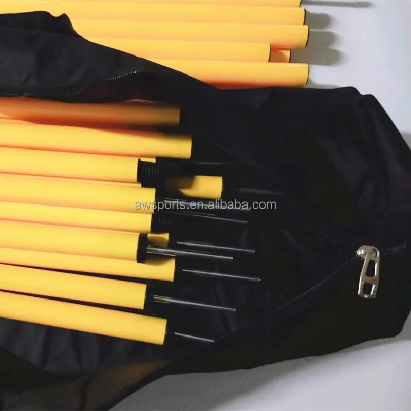 Customized sports coaching Football Basketball soccer adjustable Speed Agility Training salom Poles set  with carry  bag