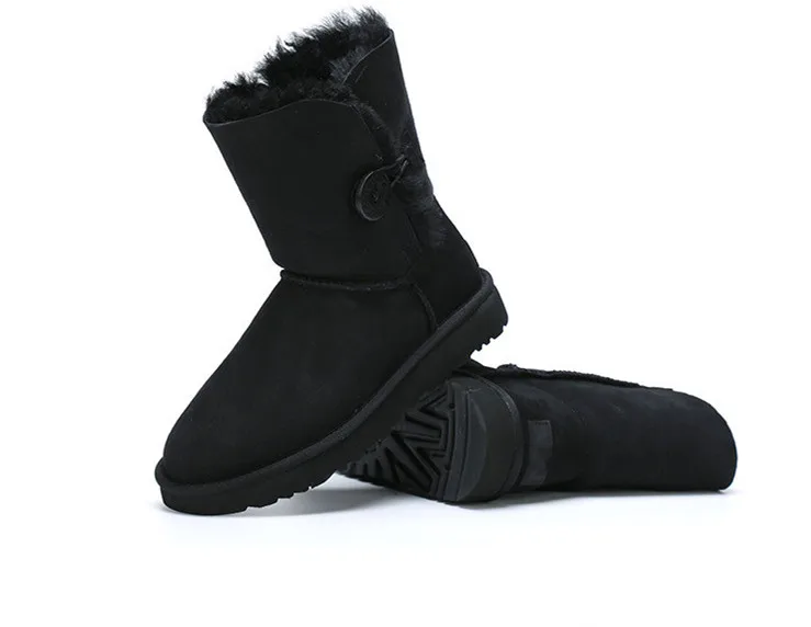 Genuine Australia Merino Sheepskin Snow Boots real Shearling fur winter girls snow boot