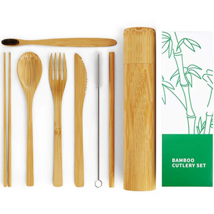 
Amazon hot selling chopstick wholesale bamboo cutlery with cutlery holder 