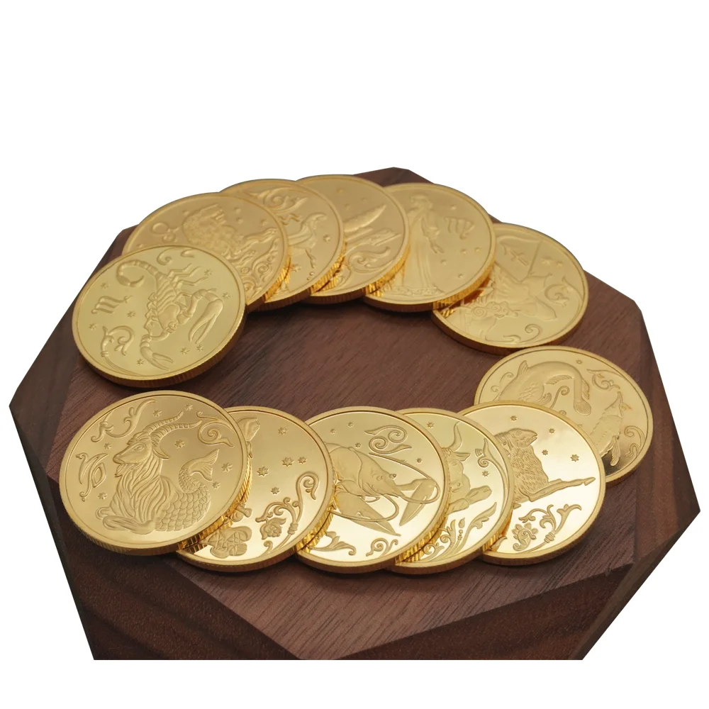 Delicate metal crafts Virgo zodiac law of attraction coin Special commemorative coins can be customized for you