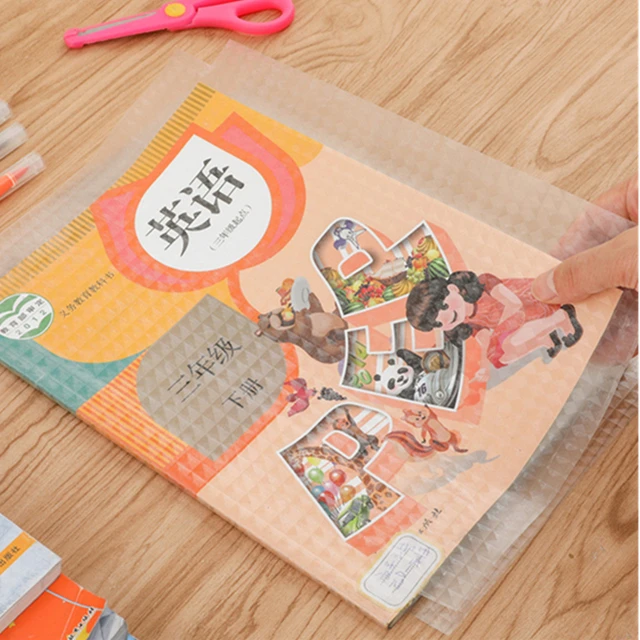 colorful flocking pre cut notebook book cover sheet school clear PVC CPP self adhesive book cover
