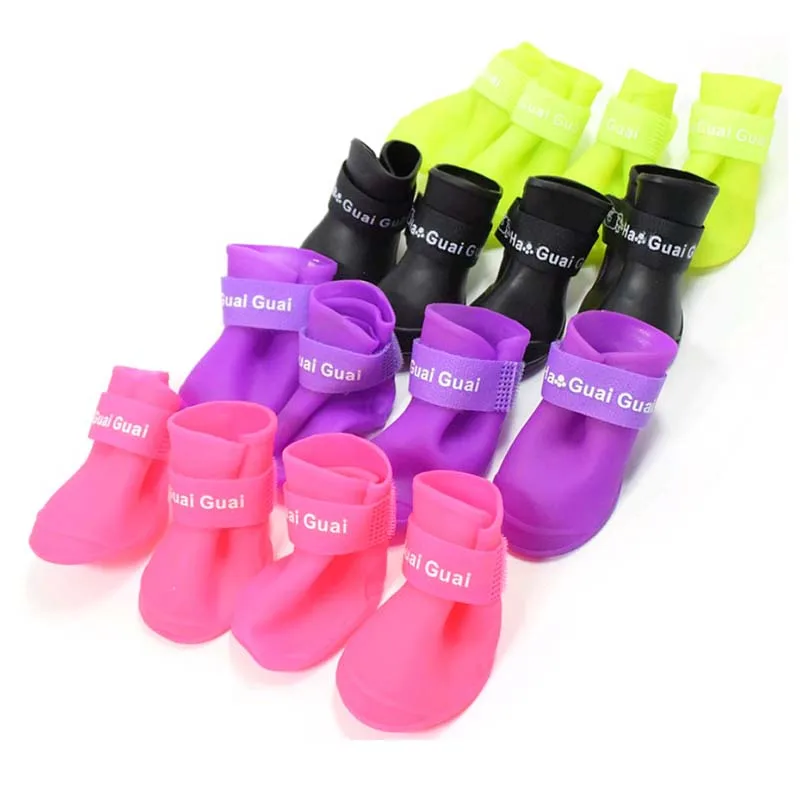 Factory hot sale dog silicon shoes rain boots with OEM design service