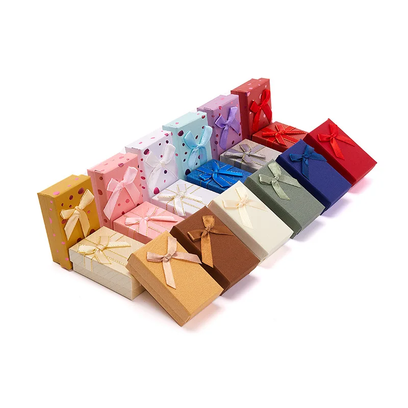 Hot cheap cheap jewelry world cover jewelry bow ribbon necklace ring earrings pendant packaging box Jewelry organizer