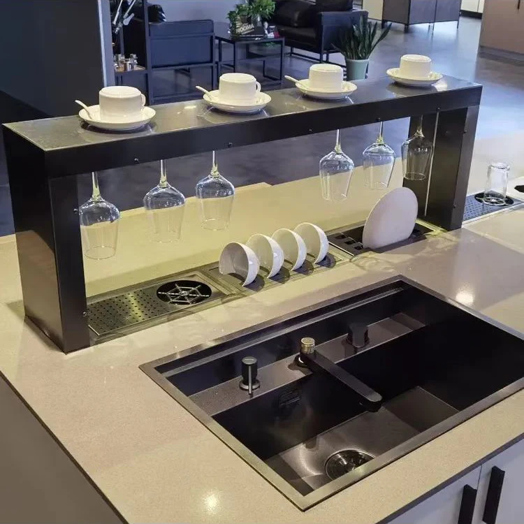 Factory Direct Sales Nano Black Bar Stainless Steel Handmade Hidden Kitchen Sink
