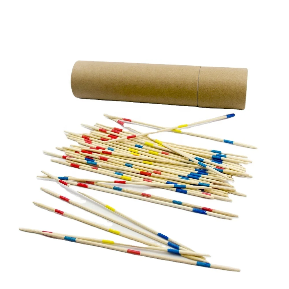 Educational kids toys Wholesale Board Game Customized Indoor Party Games with Wooden Box Bamboo Mikado Set Pick Up Sticks Game