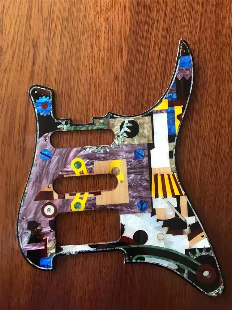 electric LP ST pickguards various natural wood Shell & wood and acrylic inlay Source guitar pickguards manufacturer