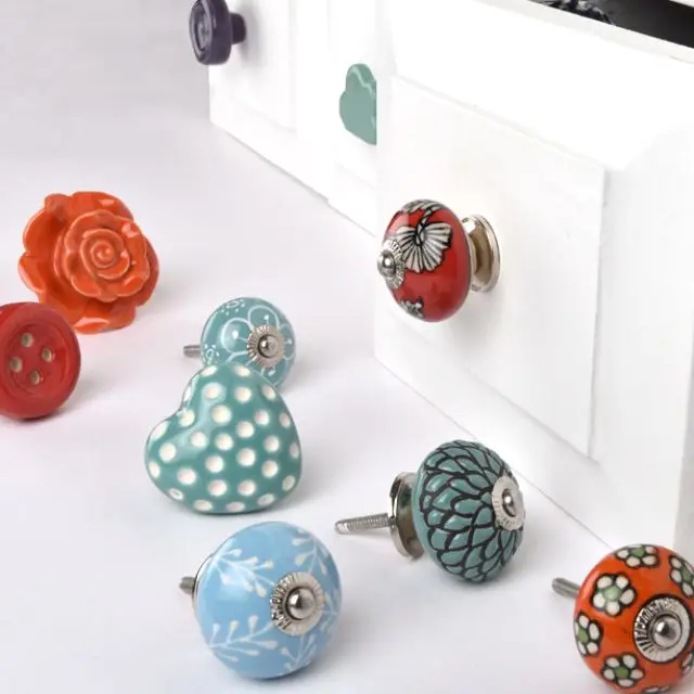 Handmade India Decorative Glass Bed Knobs knobs handle