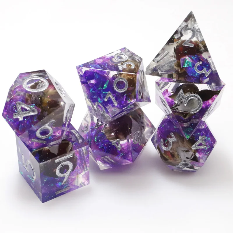 Best Selling Transparent Resin Dice Gold Foil Resin Peony Powder Dice
