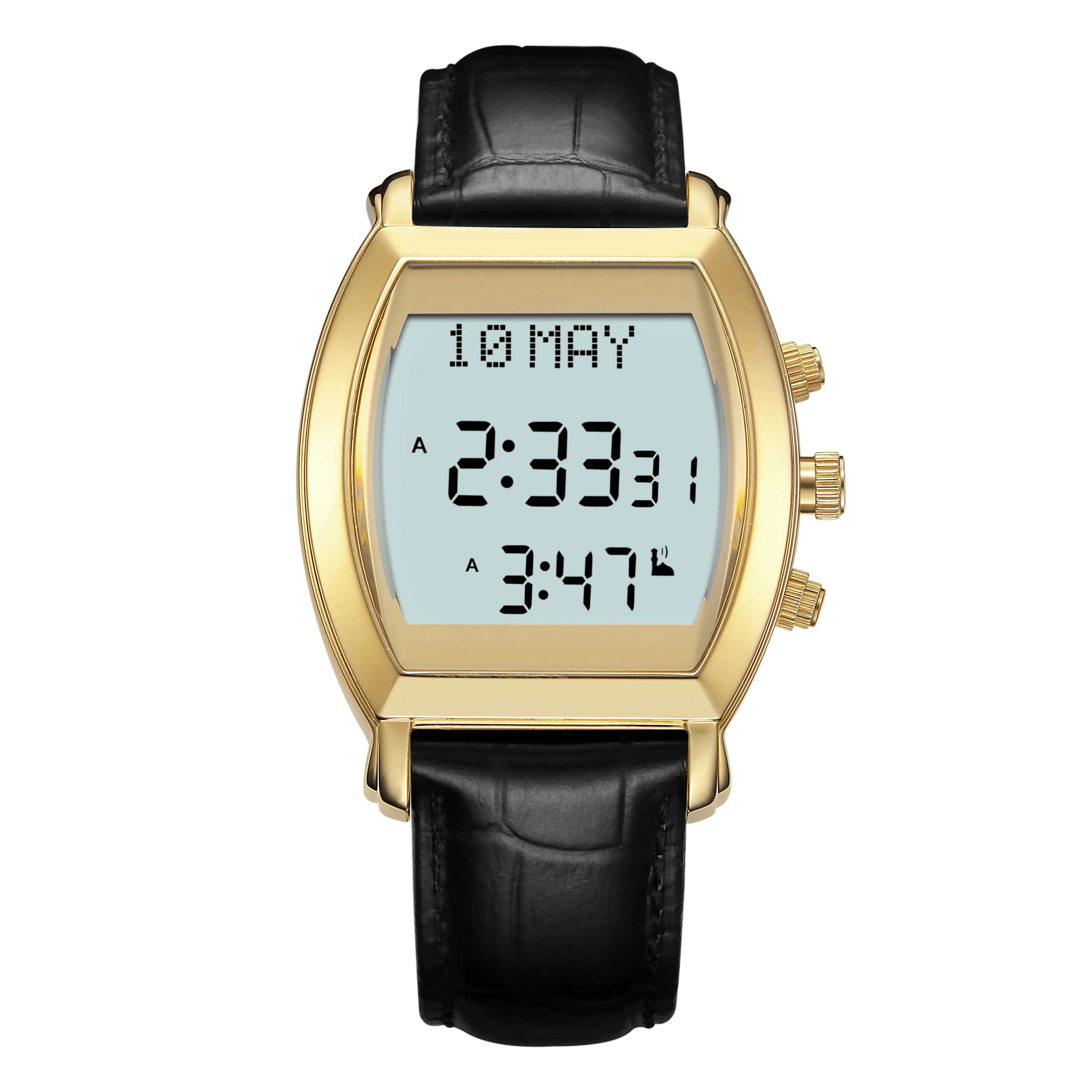 The Fashion Style Azan Watch with Prayer Time Alarm muslim qibla watches ,setting time and date prayer watch