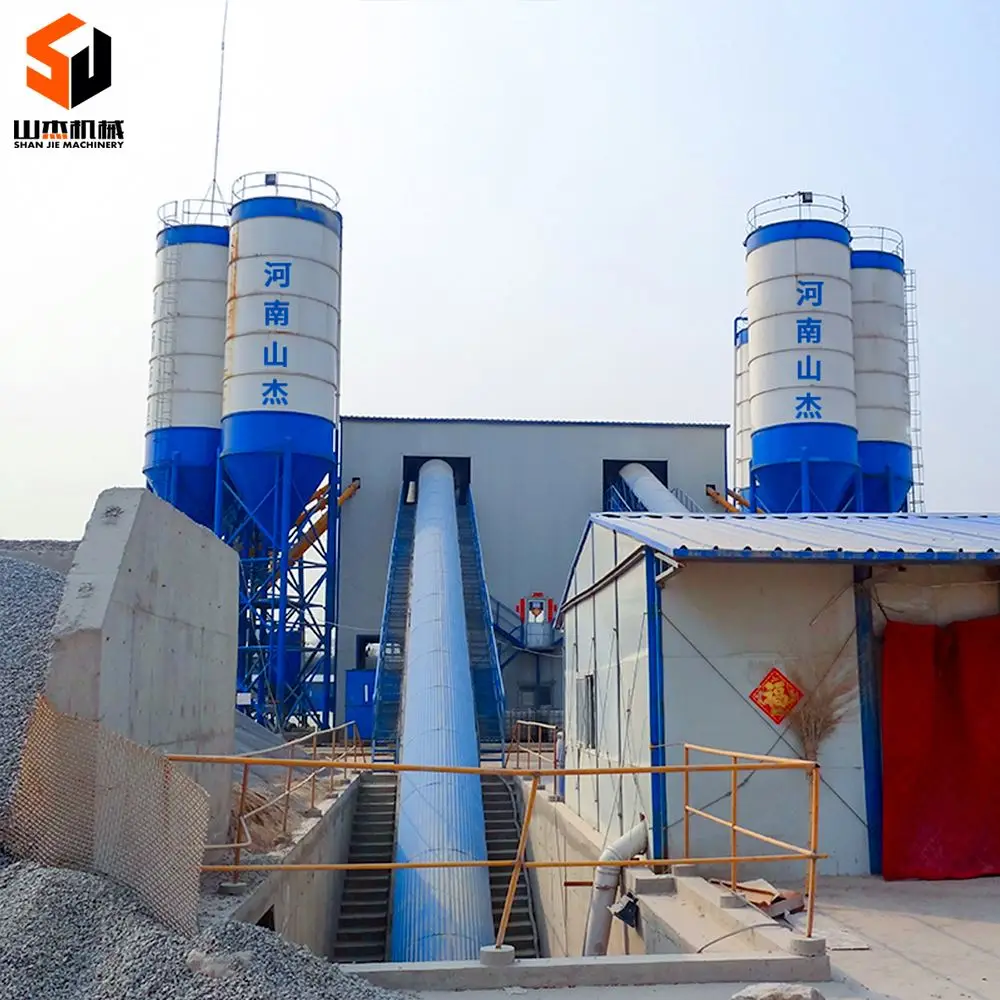 HZS35 portable electric 35m3 winter cement mixer concrete batching plant in japan