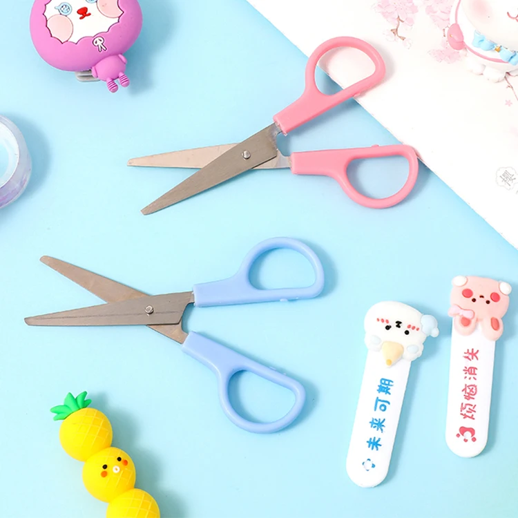 OULE Office Files Stationery Scissors Stainless Steel With Small Animal Stick Head Used For Paper Scissors