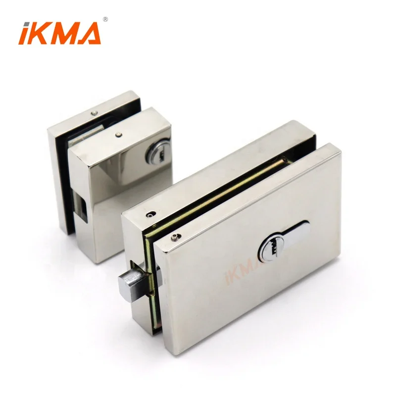 Hot sales commercial tempered glass door square central double lock