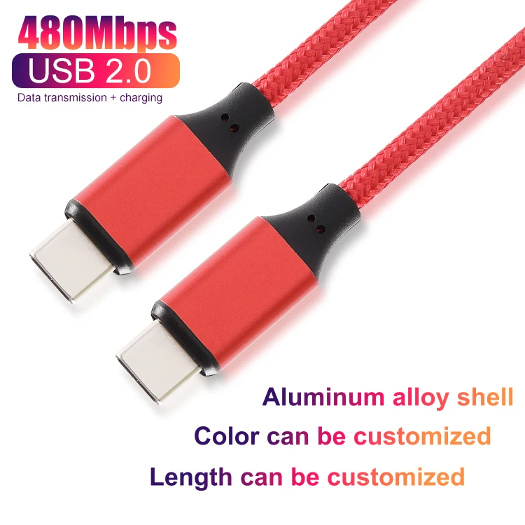 
usb 2.0 1m 3m durable type c super fast charging cord wholesale nylon charger data cable 