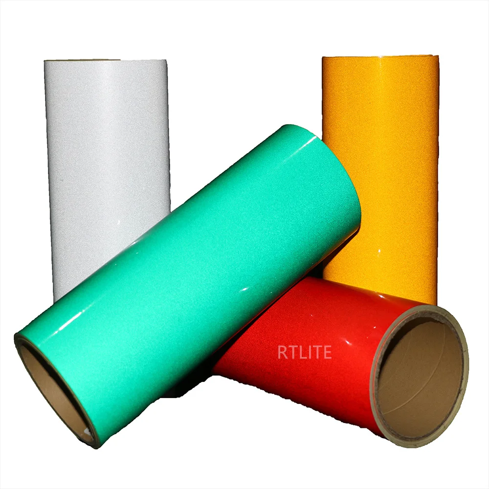 Glass Bead Advertisement B Grade Reflective Sheeting Self Adhesive Reflective Vinyl Rolls for Digital printing Road Safety Guide