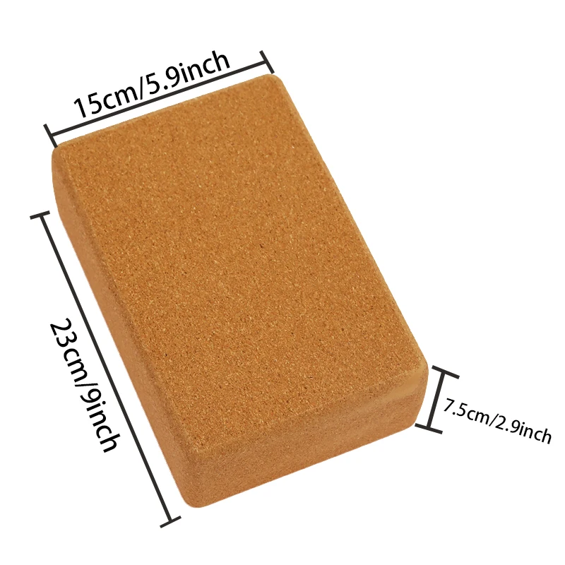 LOW MOQ Multifunctional Organic Wood Color High Density Yoga Bricks High Quality Eco-friendly Recycled Cork Yoga Block With Logo