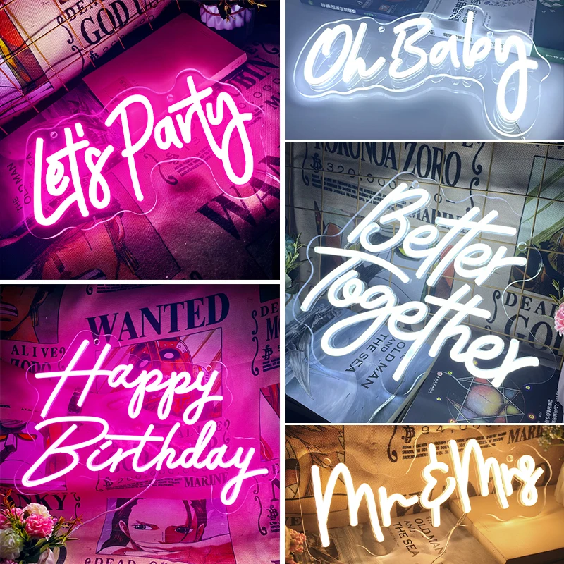 Fast Delivery Dropshipping Decoracion Acrylic Neon Light Sign Custom Logo Custom Led Neon Sign Drop Shipping For Party