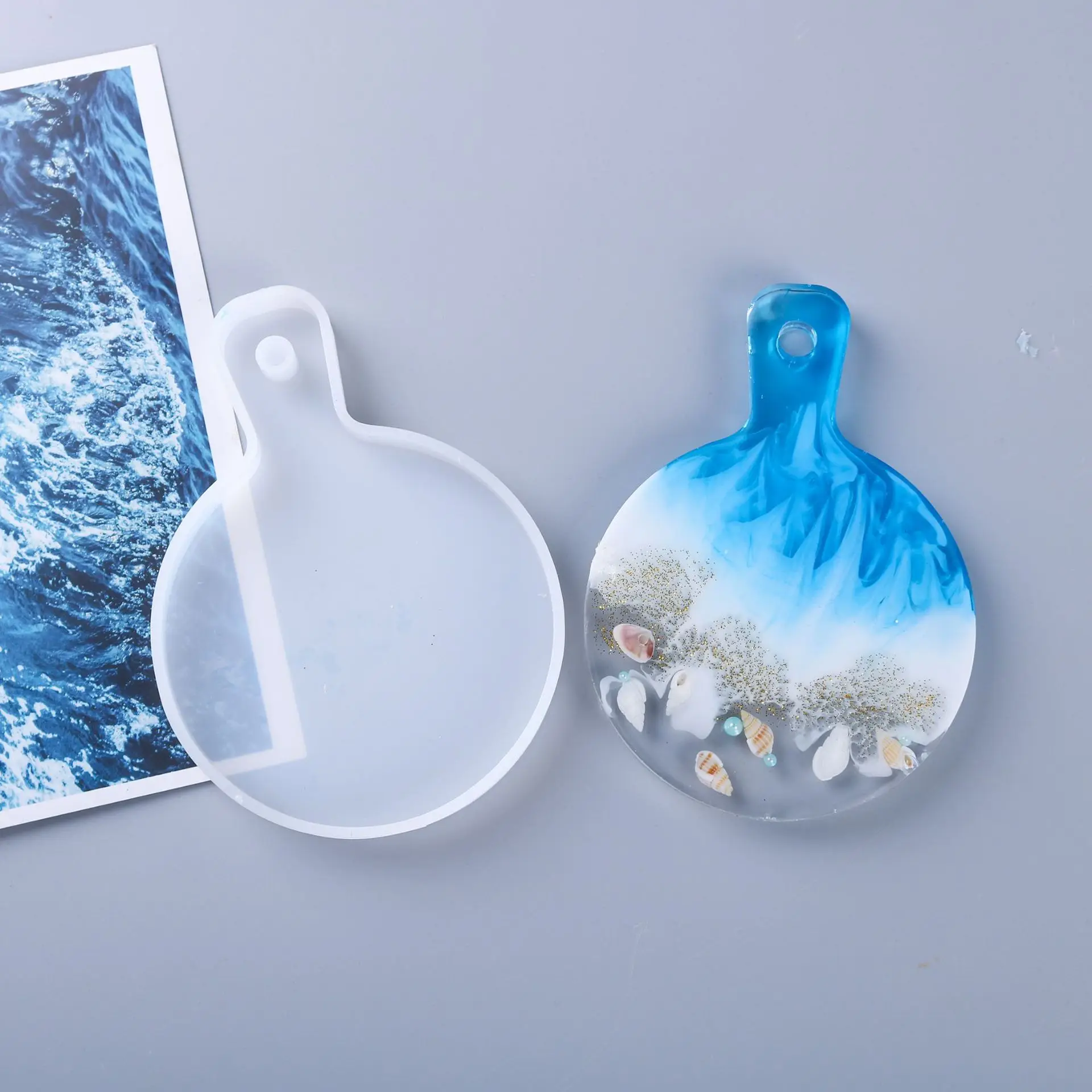 
DIY Coaster Plate Casting Silicone Mold TABLE TRAY MOLD 