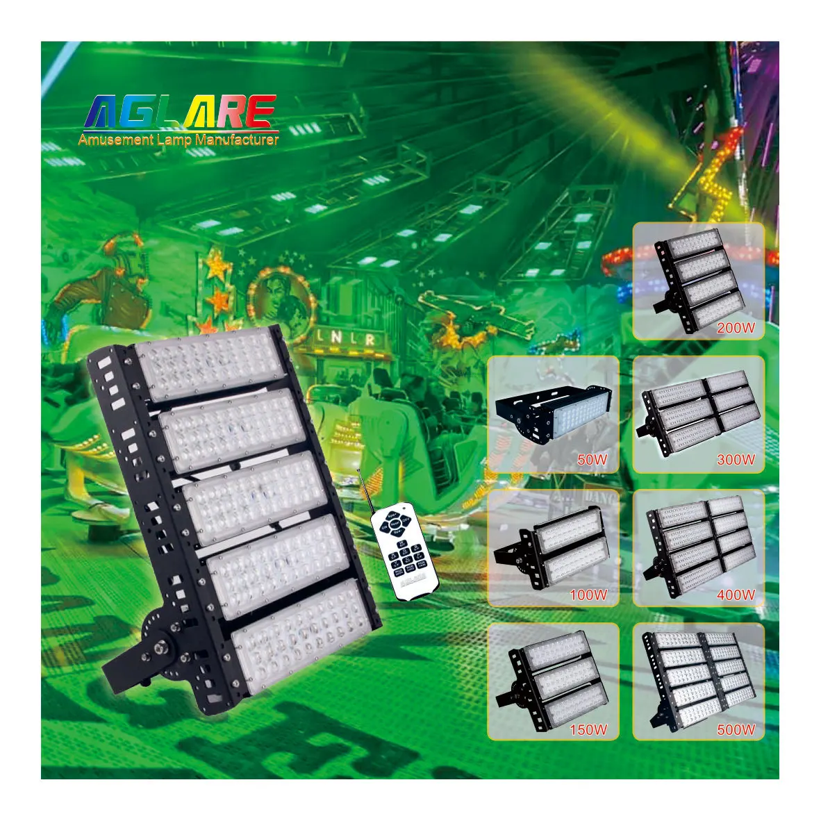 Aglare Meanwell driver IP66 dmx 250w rgb led flood light with outdoor flood light