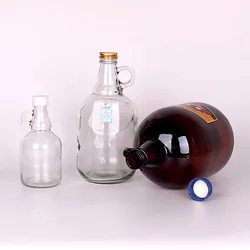 1 Gallon Amber Color Screw Top Glass Jug Wine Jug for Home Brewing Wine Beer