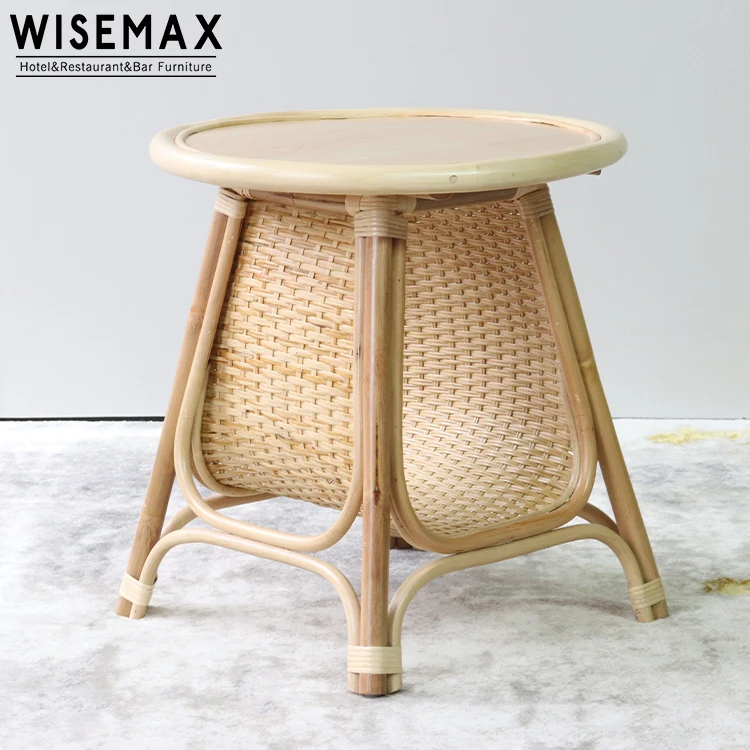 Мебель WISEMAX из Индонезии маленький круглый кофейный столик ротанга в японском и скандинавском стиле для гостиной художественный креативный
