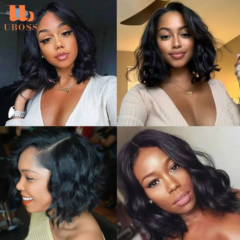 
UBOSS Overnight Delivery Women Invisible Knots Vietnamese Straight Humain Hair 10 Inch Short Bob Wig 