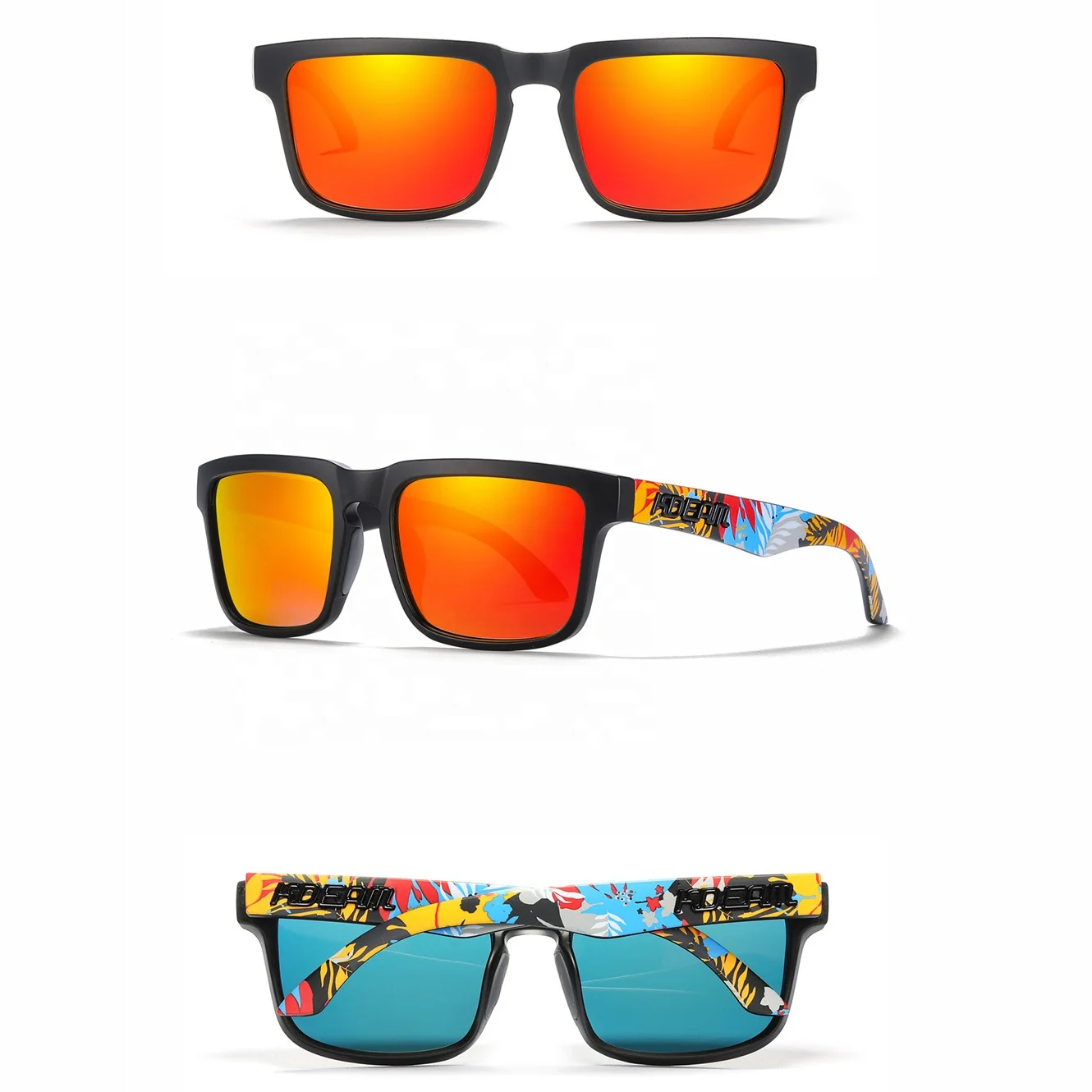 KDEAM 2024 High Quality 3D Logo Rectangle Polarized Driving Men Sunglasses Fashion Outdoor Sport Women Sun Glasses KD332