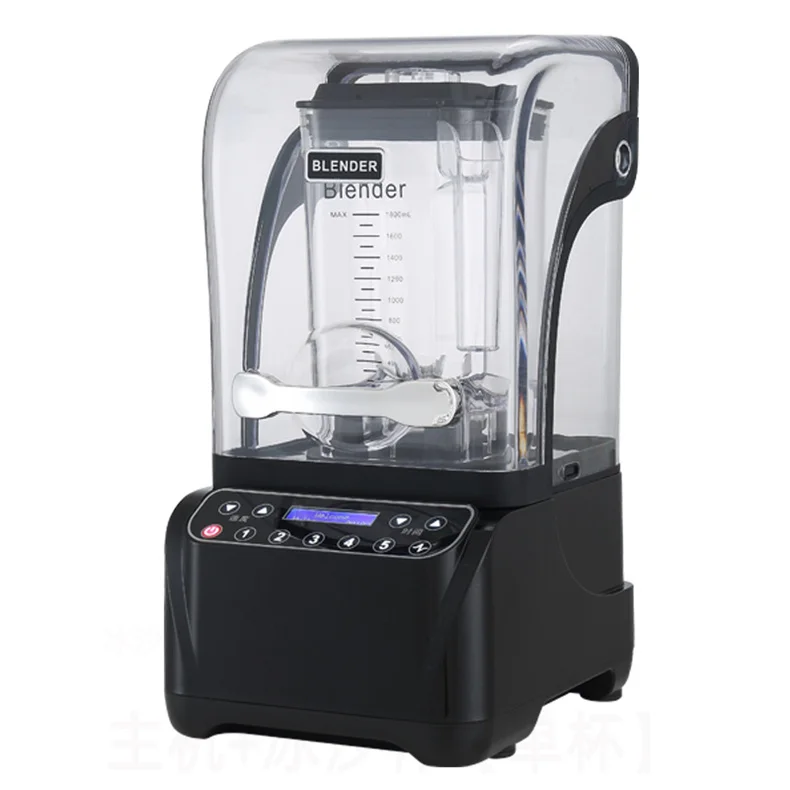 Коммерческий сверхмощный бесшумный черный 2200W1.8L коммерческий Гладкий Фруктовый блендер из нержавеющей стали