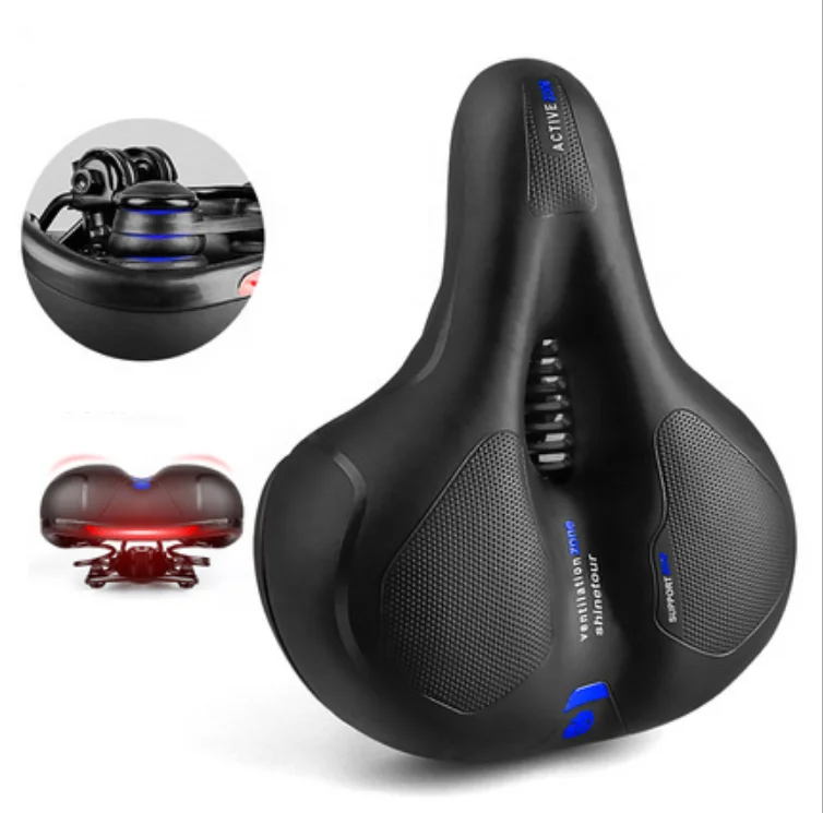 Leather bicycle saddle bike seat with tail light