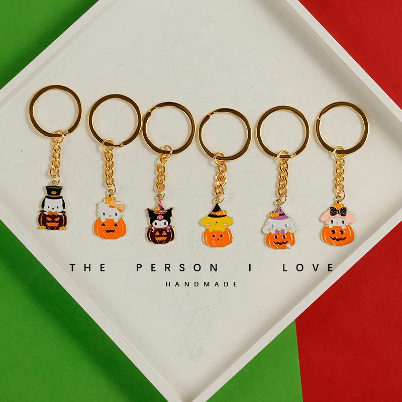 Wholesale Halloween pumpkin cool little couple mobile phone lanyard U disk anti-loss headphones bag hanging ornaments