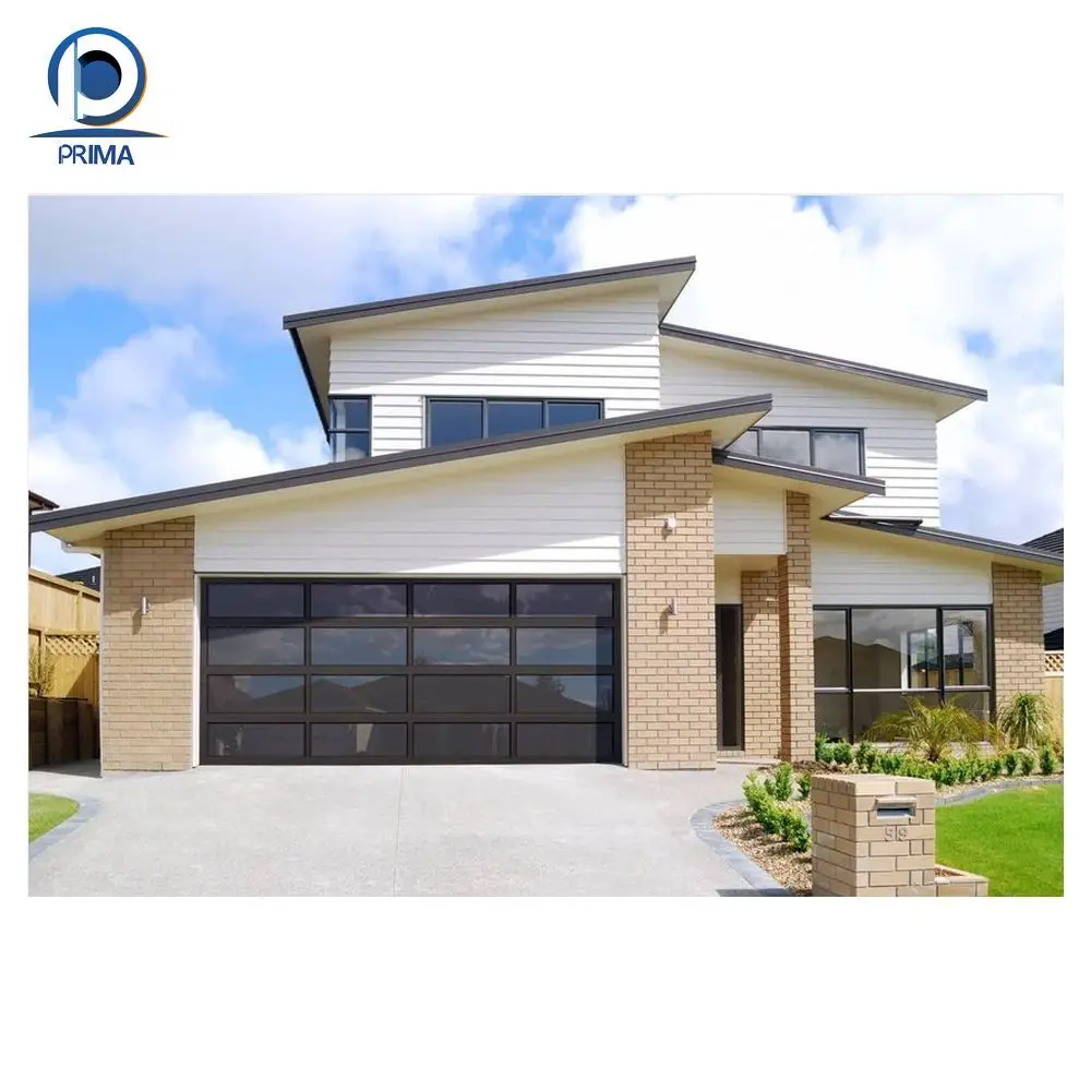 Orient High Quality Stackable Garage Door 16x8 9x8 See Walk Through Glass Modern Garage Doors for Villar