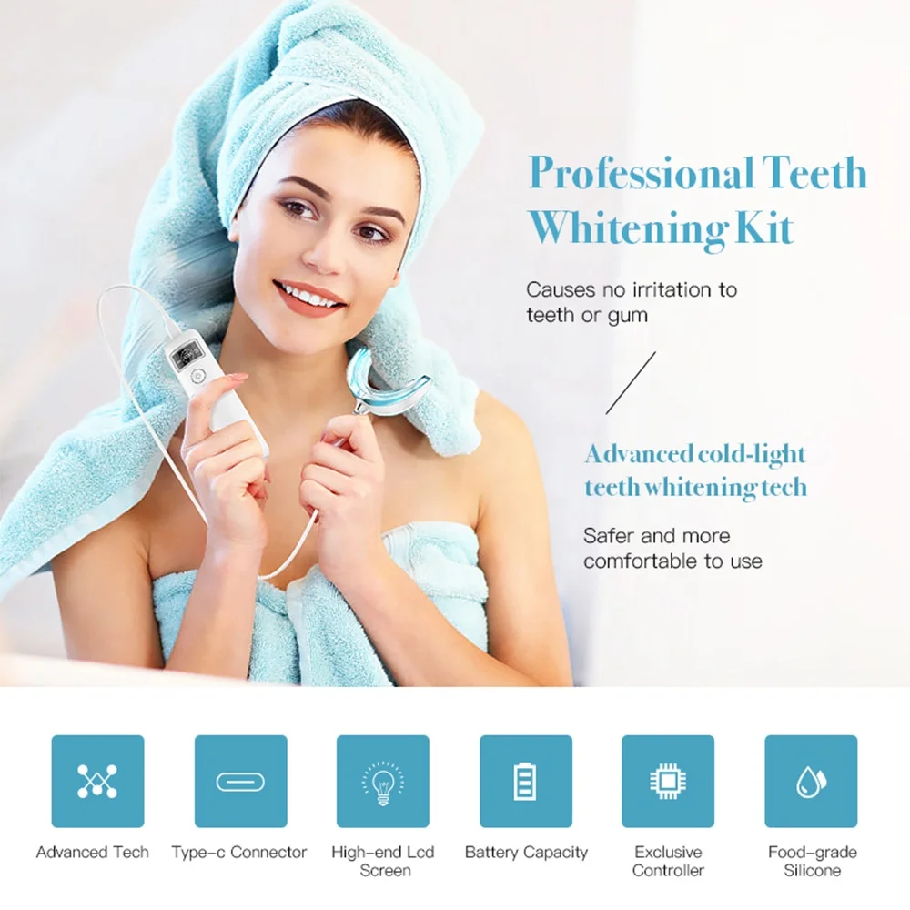 Teeth Whitening Accelerator Tray Teeth Whitening kit with gels for Sensitive Teeth, Gums, Braces Care