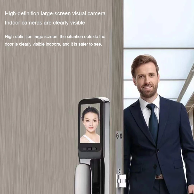 Hot Sale 3D Face LockDigital Door Lock With Camera Password Fingerprint Card Key With Video Intercom Funtion Lock For Home