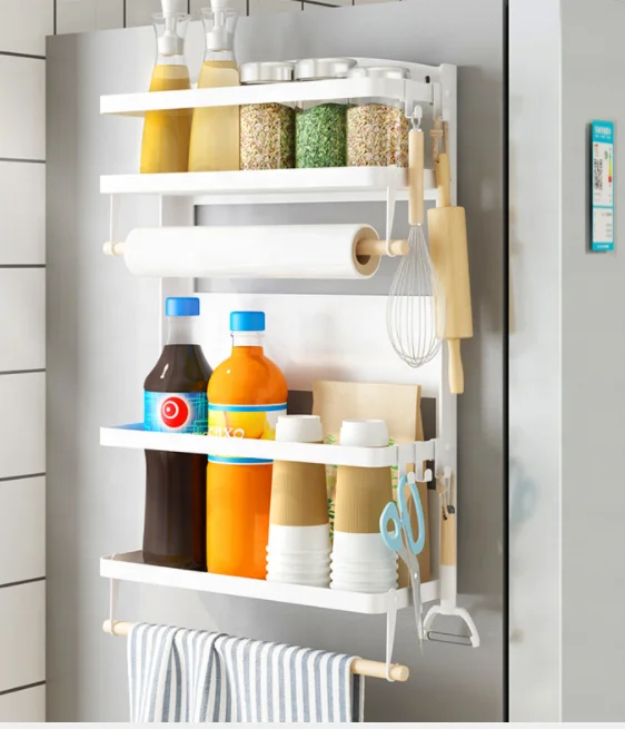 Wholesale Metal Kitchen Fridge Rack Magnetic Organizer Refrigerator Storage Rack